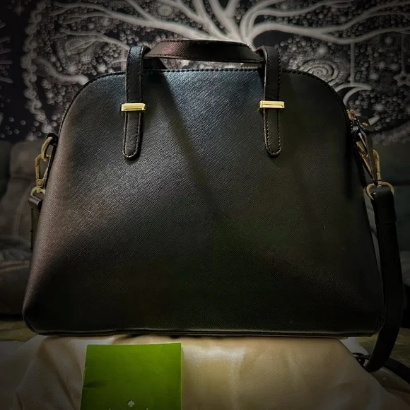 Vintage Y2K style Kate Spade Black Leather Handbag crossbody purse - Picture 15 of 16